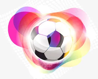 潮流幻彩足球矢量素材免抠