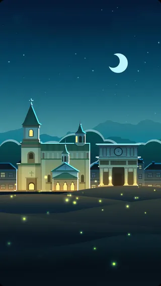 夜空卡通H5背景高清