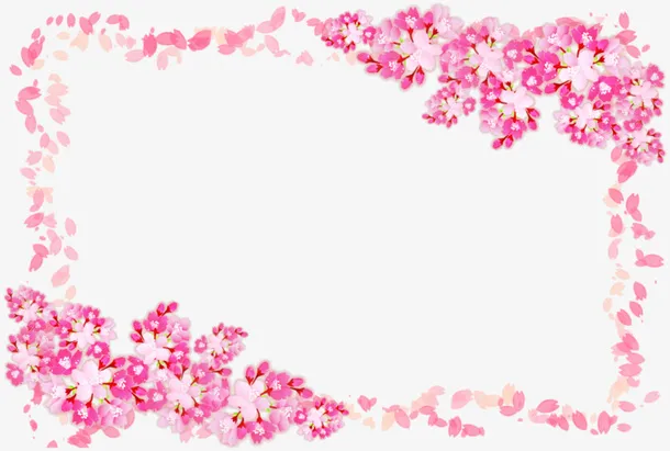 粉色美丽花朵框架免抠