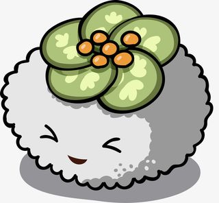 白色卡通美味饭团免抠