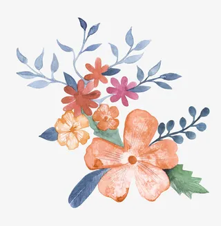 文艺清新花草海报设计装饰免抠