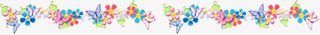 手绘彩色蝴蝶花朵边框免抠