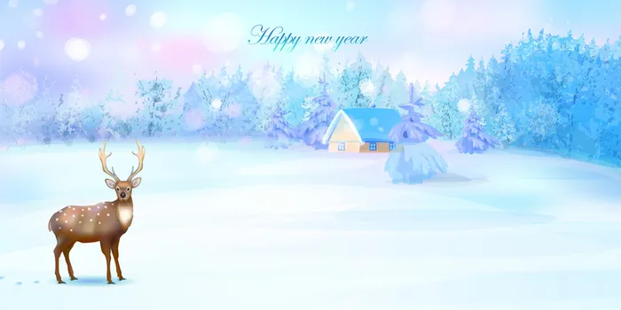 蓝色雪花冬季背景素材高清
