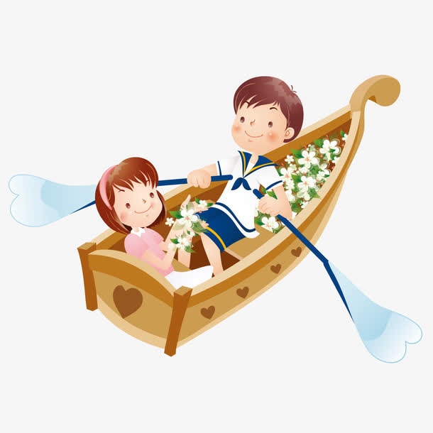 划船的情侣免抠