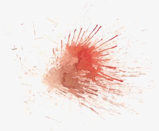 红色水彩泼墨免抠