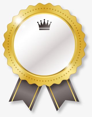 金色皇冠勋章免抠