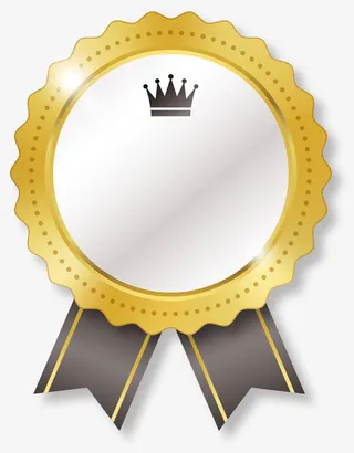 金色皇冠勋章免抠