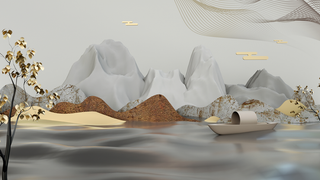 国潮，C4D，微场景，中国风高清