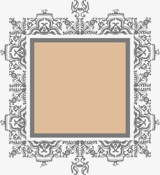 手绘褐色底纹几何花边免抠