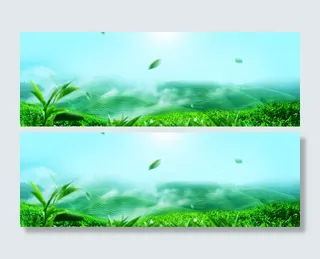 春天扁平绿色背景高清