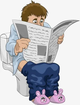 在公测看报纸的男子免抠