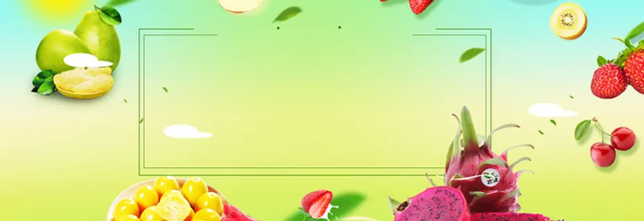 水果大促销渐变几何绿色背景高清