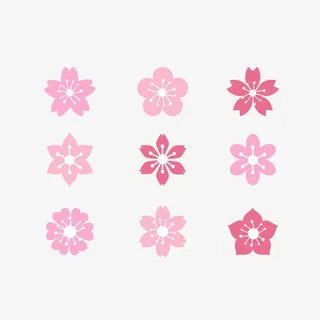 矢量粉色卡通腊梅图标免抠手绘/卡通卡通元素