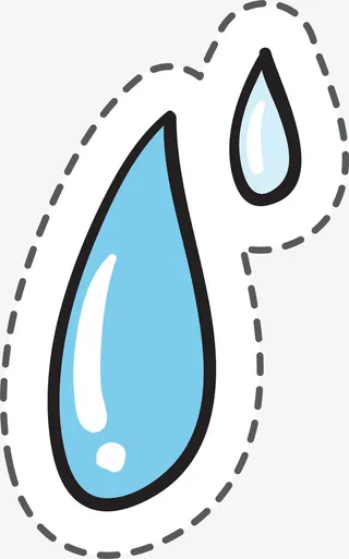 蓝色水滴光泽元素免抠