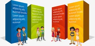 卡通人物商务矢量素材,免抠