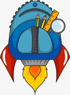 中小学生开学日火箭书包免抠