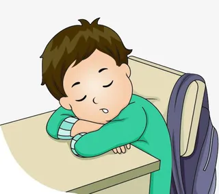 趴在桌子上睡觉的小孩免抠