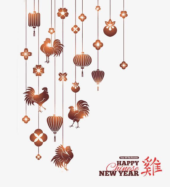 灯笼金鸡素材图免抠
