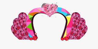 玫瑰爱情婚礼花门装饰免抠