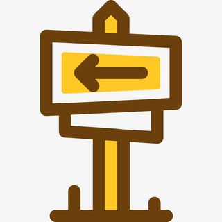 黄色手绘指示牌元素免抠