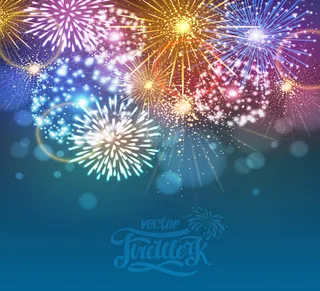 彩色节日烟花矢量图高清