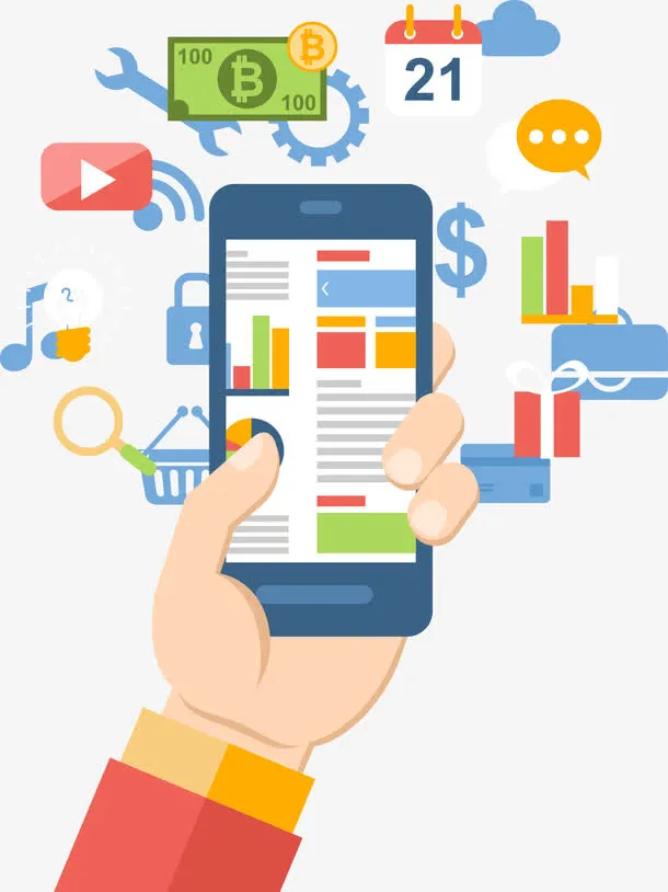 手机咨询APP介绍PNG图片免抠