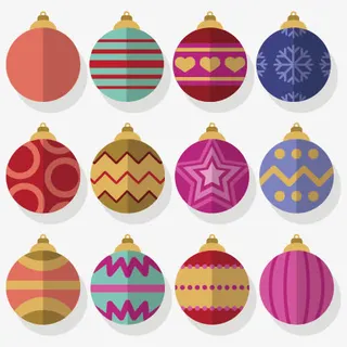 圣诞新年各种铃铛元素矢量免抠