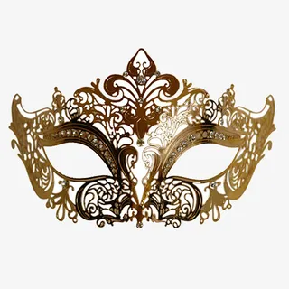 金色质感装饰舞会面具设计图免抠