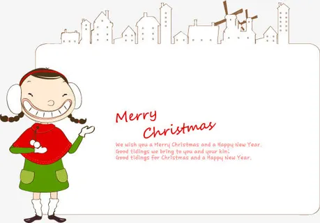 手绘可爱女生卡片免抠