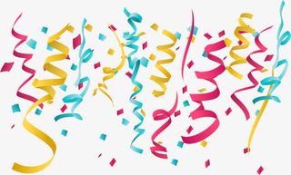 矢量生日派对彩带免抠