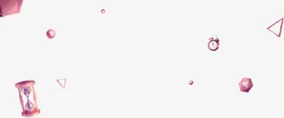 沙漏闹钟几何图形漂浮素材免抠