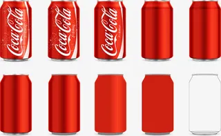 红色可口可乐易拉罐免抠