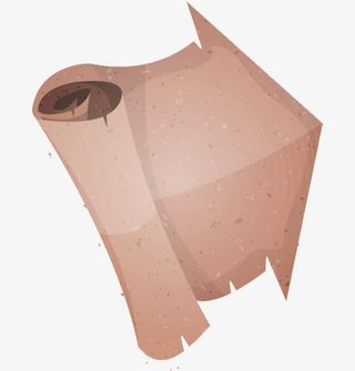 温暖复古卷纸箭头免抠