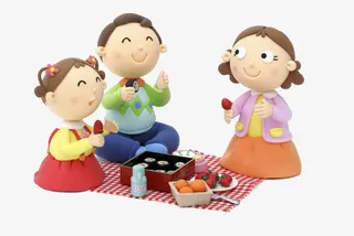 野餐的一家人偶免抠