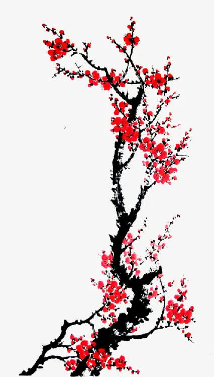 水墨梅花免抠