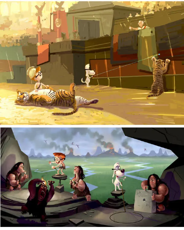 彩绘扁平风格卡通人物老虎免抠