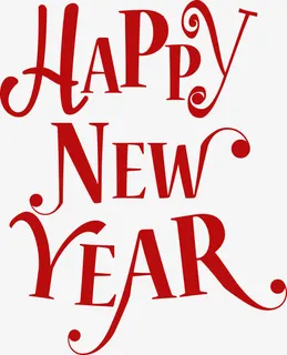 矢量英文新年快乐免抠