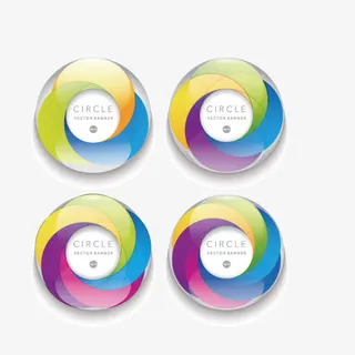 圆环 彩色渐变 装饰图案 矢量免抠