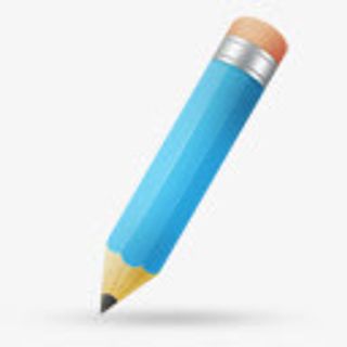 蓝色的铅笔图标免抠