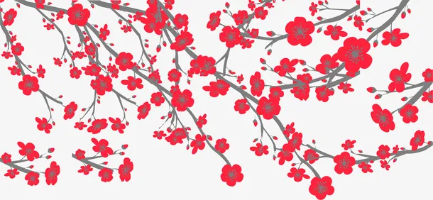 樱花树枝免抠