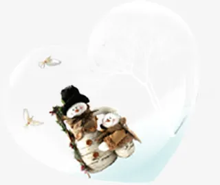 爱心雪花元旦装饰免抠