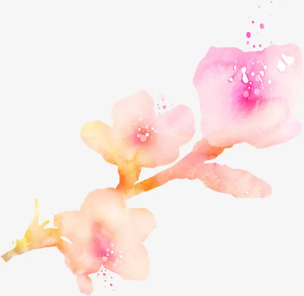 手绘唯美粉色桃花免抠