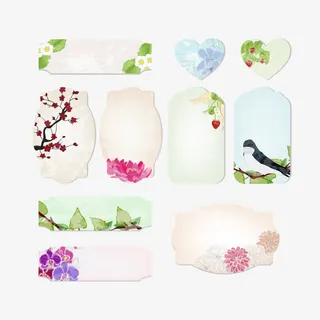 简约荷花吊牌免抠