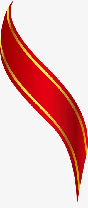 金边红色丝带党建免抠