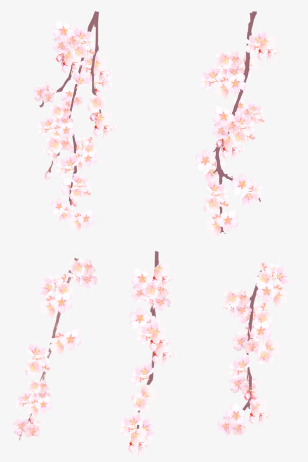 粉色桃花花卉素材免抠