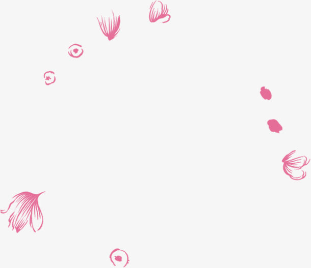 合成手绘红色的鲜花效果花卉免抠