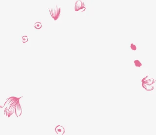 合成手绘红色的鲜花效果花卉免抠