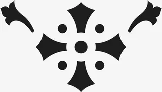 角花底纹花型对称平面图形免抠