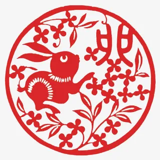 小兔子窗花免抠