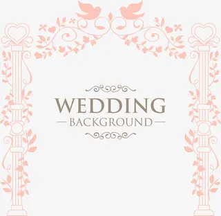 婚礼邀请函花纹装饰免抠